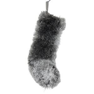 Rachel Zoe Luxury Plush Metallic Faux Fur Christmas Holiday Stocking L 22" NWT